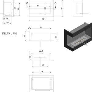 silverflame-biofireplace-delta-700-left-drawing