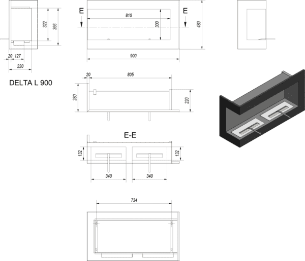 silverflame-biofireplace-delta-900-left-drawing