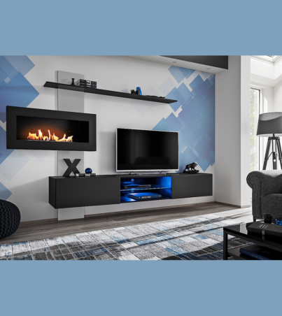 Wall unit «Flame» with biofireplace