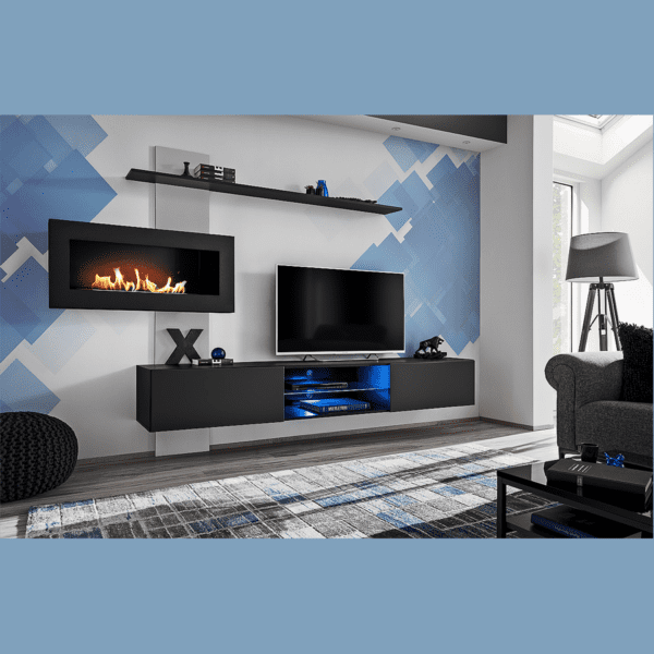 Wall unit «Flame» with biofireplace