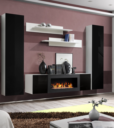 Wall unit «Fly M1» with biofireplace-ws