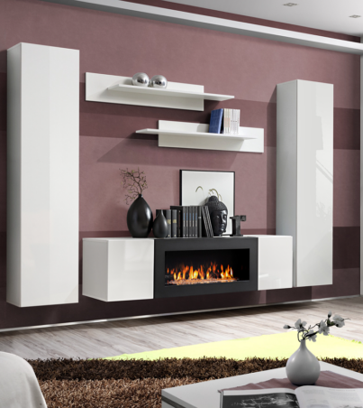 Wall unit «Fly M1» with biofireplace-ww