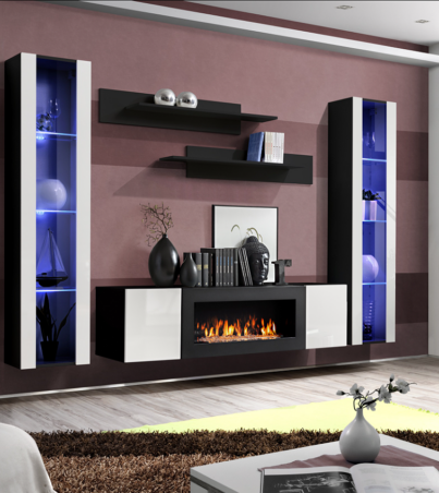 Wall unit «Fly M2» with biofireplace-zw