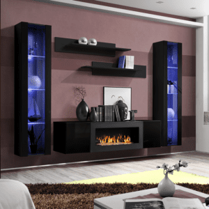 Wall unit «Fly M2» with biofireplace-zz