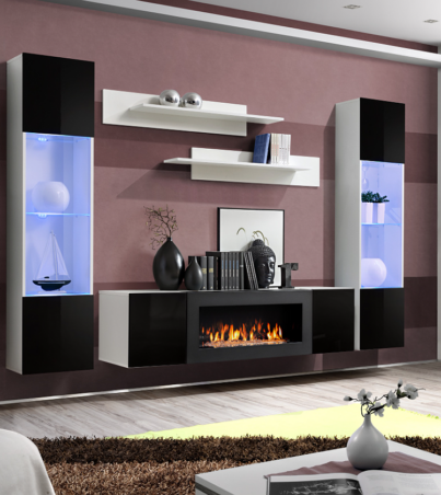 Wall unit «Fly M3» with biofireplace-ws