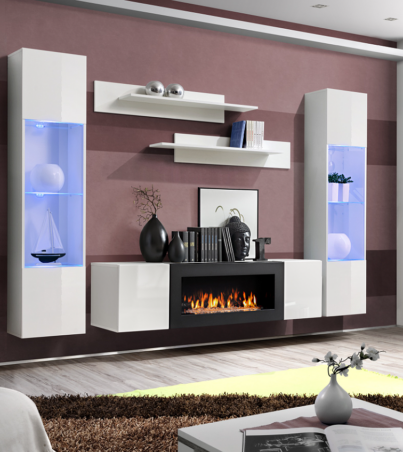 Wall unit «Fly M3» with biofireplace-ww